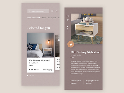 E-commerce app application e commerce furniture mobile online shopping rebound store design typogaphy ui design ux design