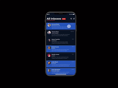 Email Client 2 | Mobile App | iOS adobexd animation application archive client presents email app inbox ios iteration list view manage mobile motion template userexperiance xddailychallenge