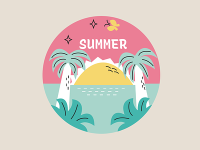 Learning Graphic Design: Day 16 branding design graphic design icon illustration logo sticker summer summer vibes typography vector