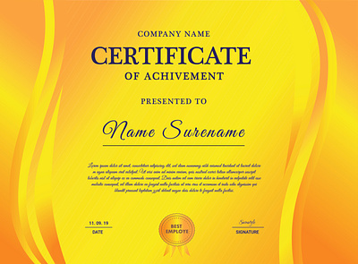 certificate of achievement certificate certificate design corporate design corporate identity print design