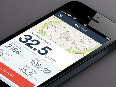 Bike Now app app apple bike design flat ui ios iphone map radziu speed ui