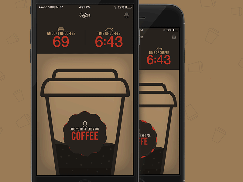 Coffee app animation apple break clean coffee ios iphone radek skrzypczak radziu simple time