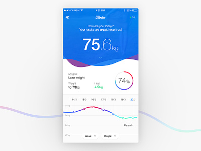 Slimico Dashboard app application chart dashboard design fit interface iphone slim ui ux weight