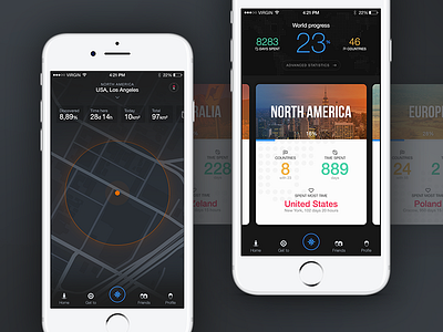 Explors. app application design explore goal interface iphone map travel ui ux world