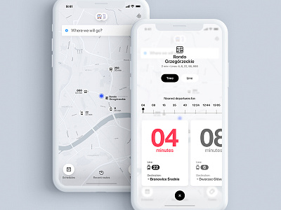 Nearest departures app application design interface ios iphone mobile route train tram transport ui