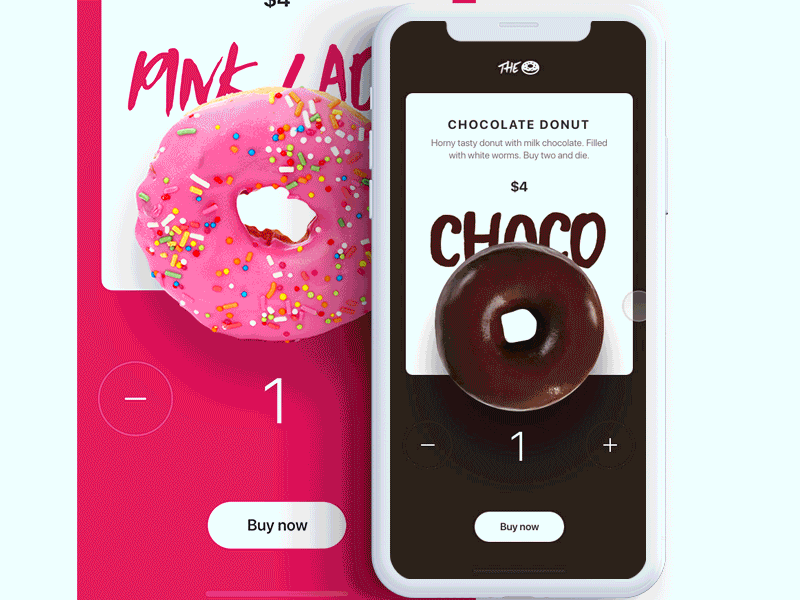 Fat Thursday - swipe and buying animation animation app donut fat food health interface iphone ui ux