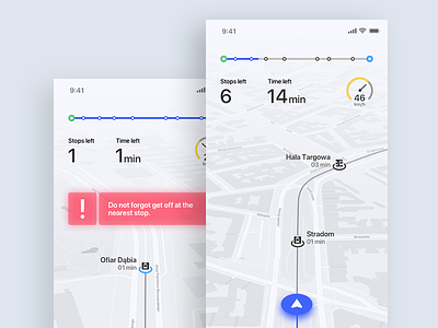Navigation - public transport app application design interface ios iphone navigation route train tram transport ui