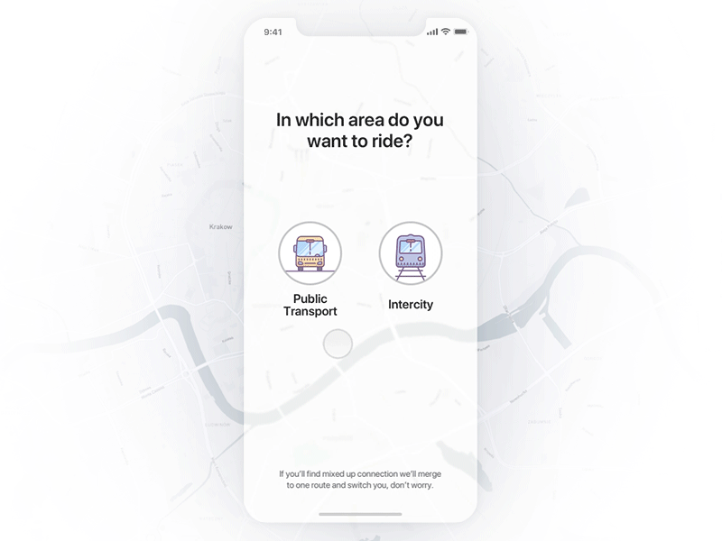 Near to you - Public Transport animation app home interaction interface ios iphone mobile train tram transport ui