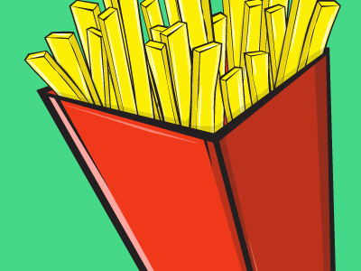 Chips chips french fries frytki green radziu red vector yellow