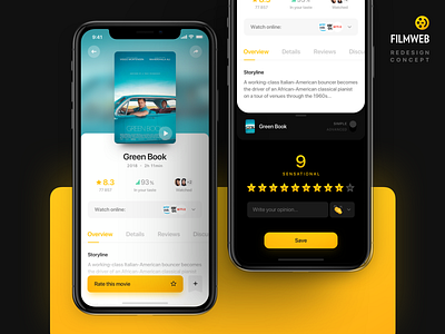 Rate the movie - Filmweb app cinema design interface ios iphone movie movie app rate rating theater tv ui ux