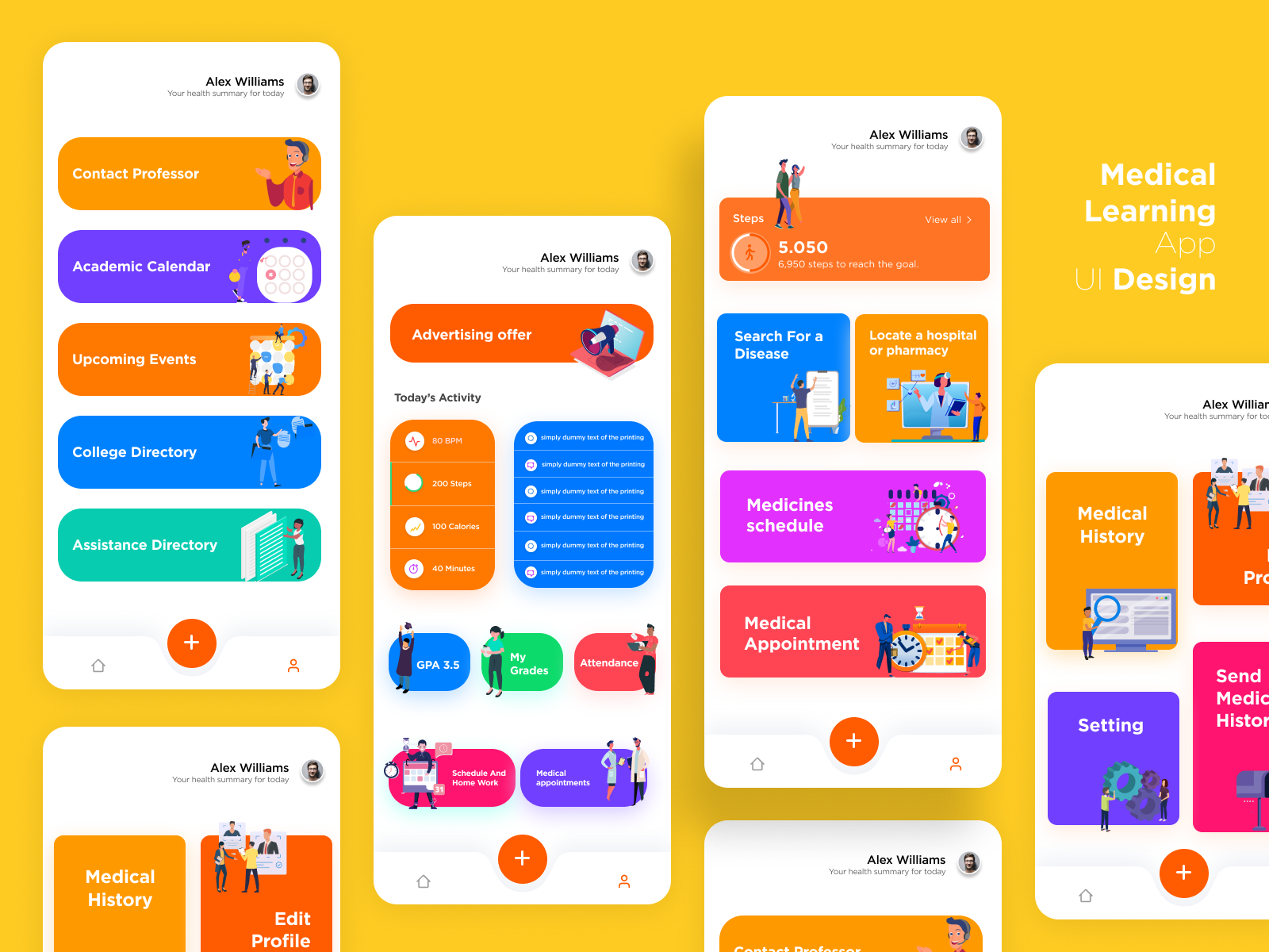 Medical Learning App UI Design by Balvant Ahir on Dribbble