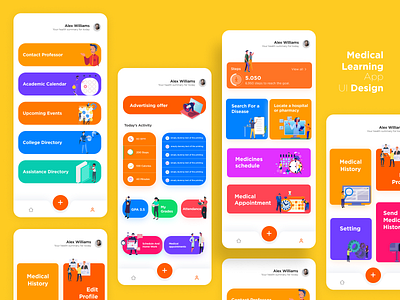 Medical Learning App UI Design app college design illustration learning medical mobile ui uidesign