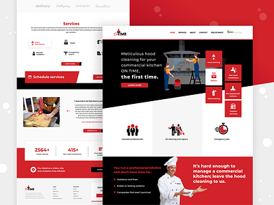 the Kitchen Restoration Company landing page in Figma cleaning company company branding figma fire hoodie landing page repair restoration service service app tools ui uiux webpage website