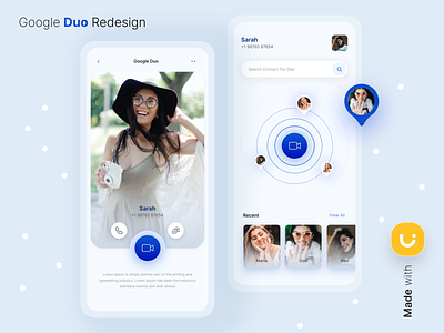 Google Duo Redesign Concept | Uizard call app calling chat app ui duo google app redesign google duo redesign ui ux uizard video app video chat app