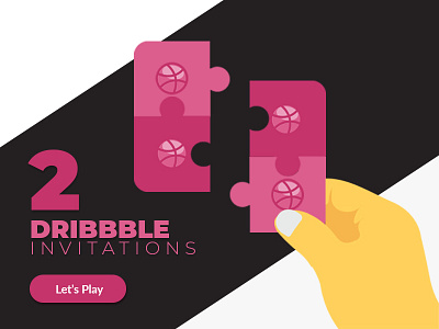 2 dribbble invites invitation invite invites new new shot puzzle invite