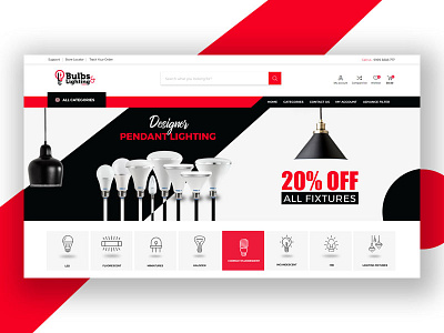 Home page Design for Bulb Lighting Company banner bulb header homepage lamp landing light mockup slider template ui web website