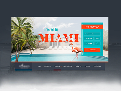 Villa Website Header Design header design holiday design homepage design landing page photoshop ui villa web