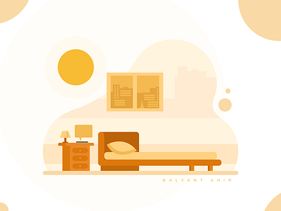 Bed flat Design art bed bedroom brushes cartoon character character design characters design draw drawing flat flat design furniture home illustration person room texture vector