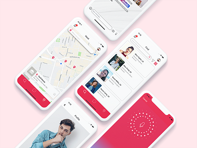 Dating app UI Design Concept android app app design balvantahir chat chatting dating discover ios location minimal app mobile profile ui uiux user voice