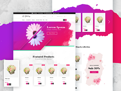 Flower Shop Landing Page Template Design design flower market shop shopping template theme ui uidesign
