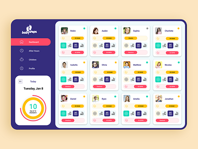 kindergarten Kids Dashboard UI Design | Figma Design