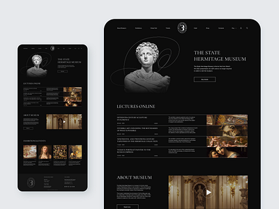 The State Hermitage Museum Website art dark dark mode design hermitage museum ui ux website