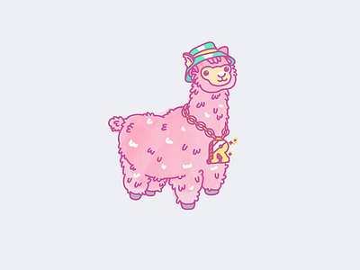 If this isn't cute alpaca my stuff alpaca bling colourful cute fluffy illustration llama pink sweet