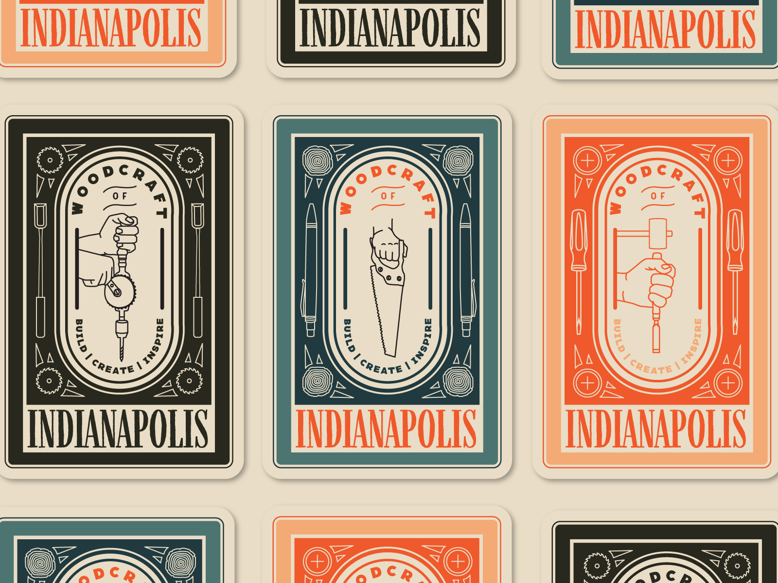 Woodcraft Stickers Indianapolis, TarotStyle Trading Cards by Jessica