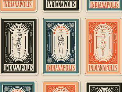 Woodcraft Stickers - Indianapolis, Tarot-Style Trading Cards