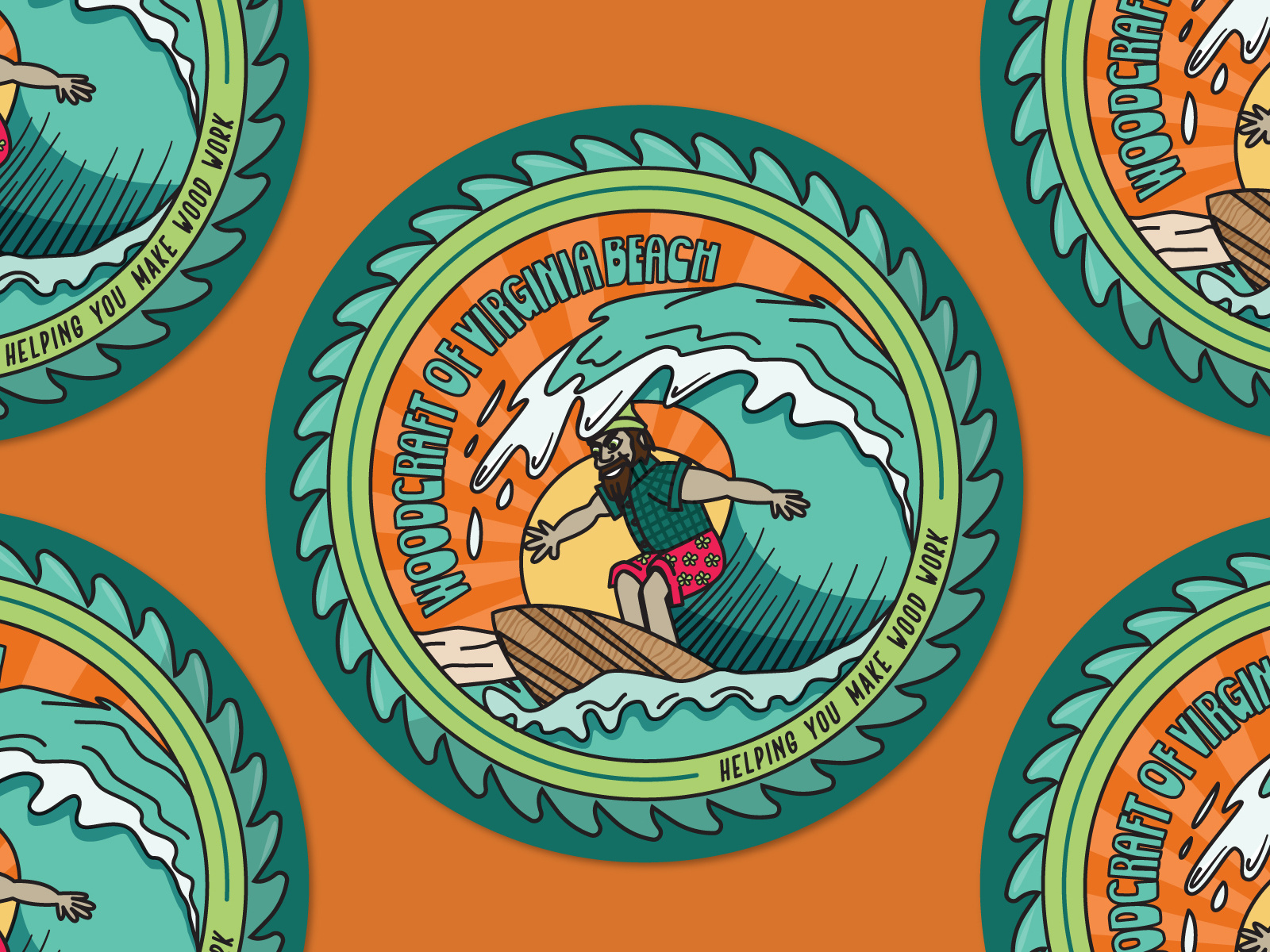 Woodcraft Stickers Virginia Beach, Virginia by Jessica Green on Dribbble