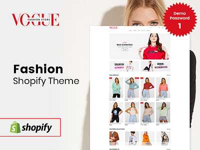 Vogue Fashion Shopify Theme & Template fashion shopify theme shopify shopify template shopify theme template theme ui