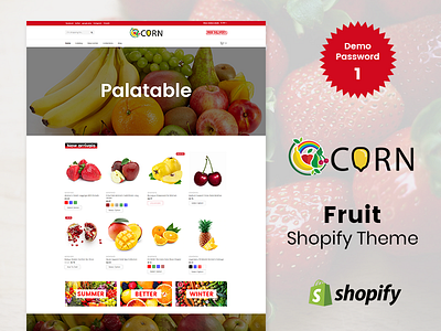 Corn Fruit Shopify Theme & Template food shopify theme fruit shopify theme shopify shopify template template theme