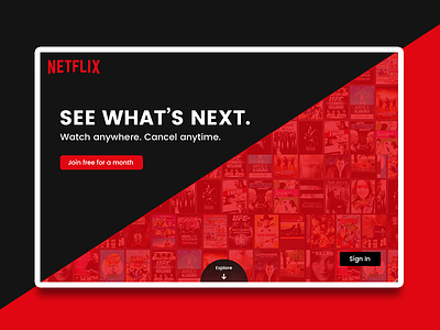 Netflix Landing Page - Alternate Design design netflix ui user interface ux visual design