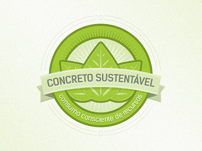 Sustainable concrete stamp illustration leaves ribbon stamp