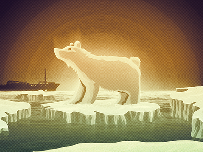Polar Bear on Melting Ice antarctica bear illustration podcast