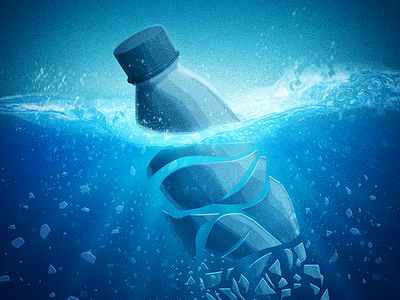 Marine debris bottle debris illustration ocean vector