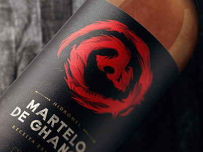 "Martelo de Ghanor" label for a mead bottle ghanor hidromel jovem nerd mead nerdcast rpg