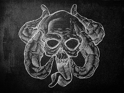 Horned Skull draw illustration skull