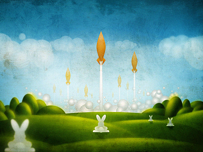 Oco The Rabbit cabo canaveral easter illustration oco pascoa rabbit rocket