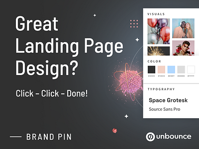 Great landing page design? Click-click—done! brand kit branding graphic design landing page landing page design landing page inspiration unbounce