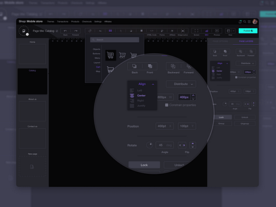 Dark Web UI Editor builder dark dark mode dark ui editor illustration minimal typography ui ux web builder