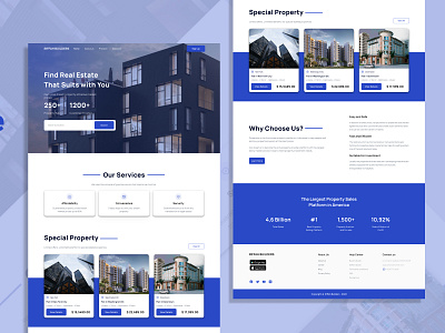 UI Design of Landing Page of Real Estate Website designer landing page landing page designer product designer prototyping real estate ui ui design ui designer ui ux designer user experience designer user interface designer ux ux design ux designer website designer wireframes