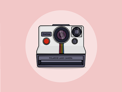Polaroid camera camera design flat icon illustration pink polaroid ui webdesign