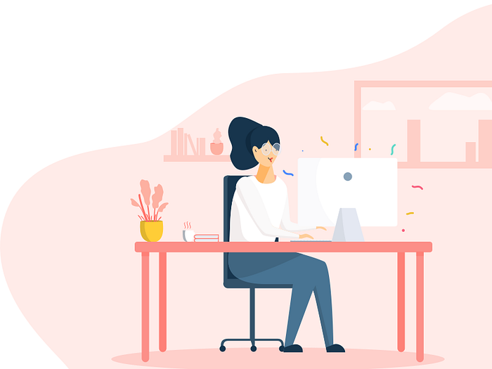 Business woman at office by Julie Guillerm on Dribbble