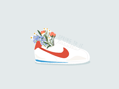 spring to it branding design graphic design illustration logo nike shoes spring