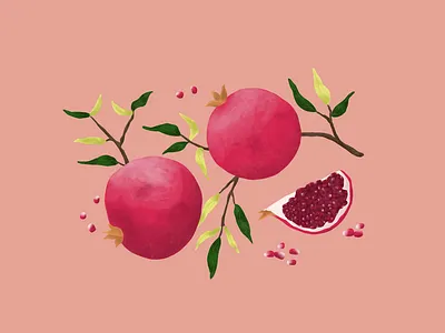 November Pomegranates calendar design food fruit graphic design illustration pomegranate printdesign