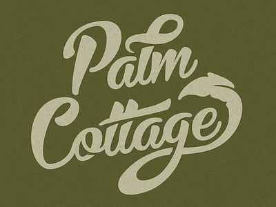 Palm Cottage cottage lettering logo palm palm cottage palm tree type