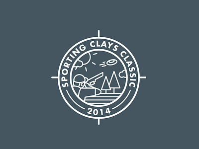 sporting clays classic badge clays gun illustration logo mark shooting sport sporting clays type vector