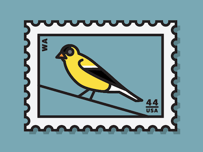 american goldfinch american bird blue goldfinch illustration stamp vector washington yellow