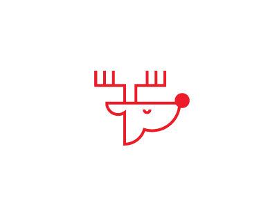 oh dear christmas deer icon illustration rudolph vector